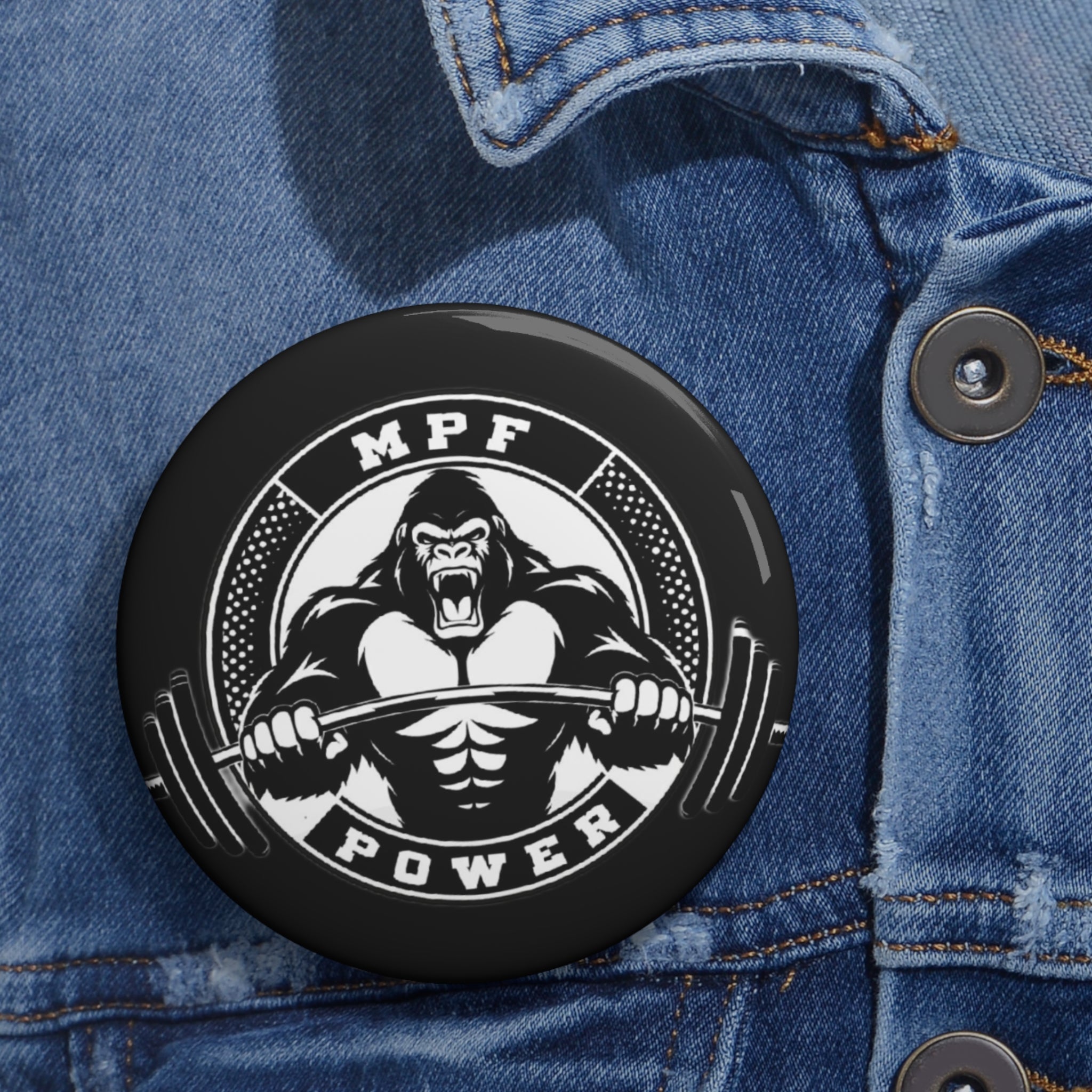 Gorilla Power Pin Button — MPF Power Gym Badge