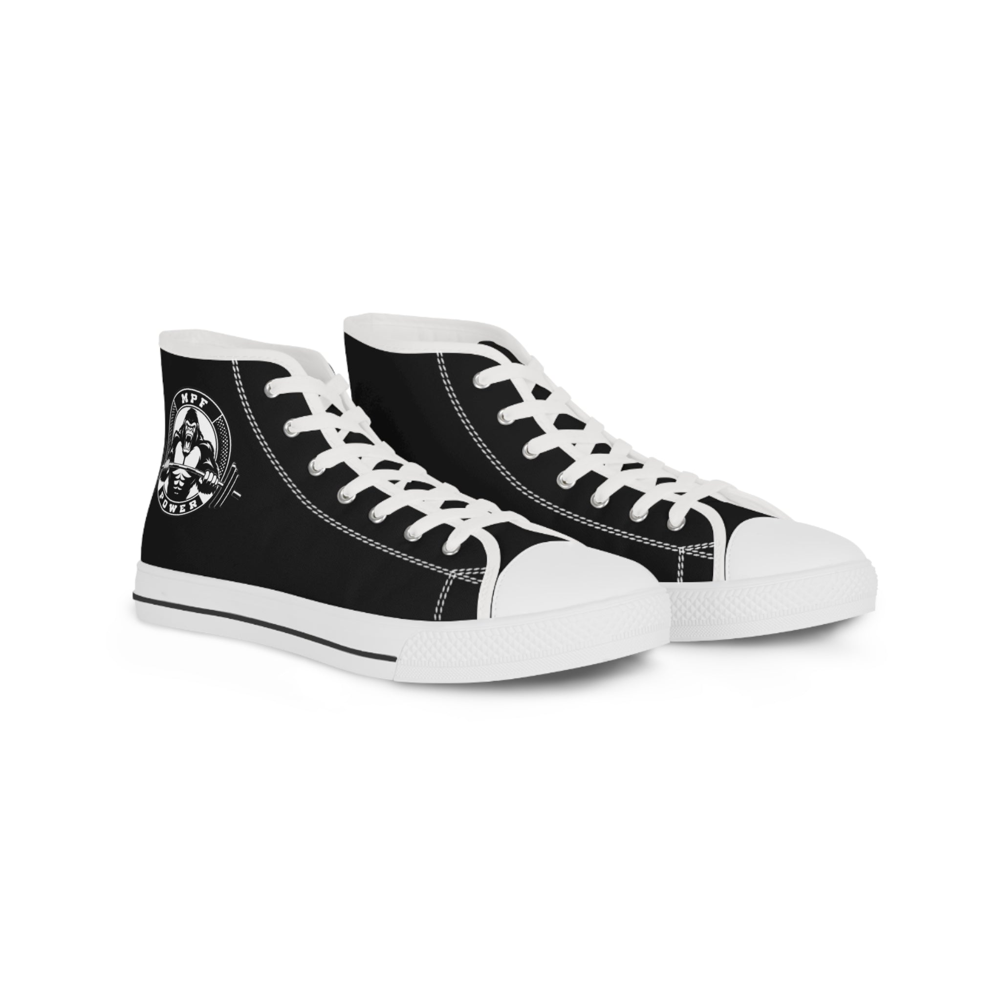 High Top Sneakers — Black Classic Skull Compass Design