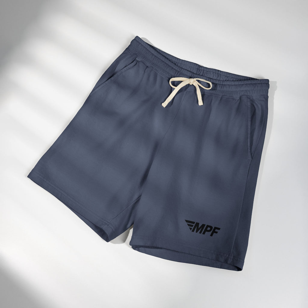 Stripe Lightweight Fleece Sweat Shorts — Minimal Compass Logo Lounge Shorts
