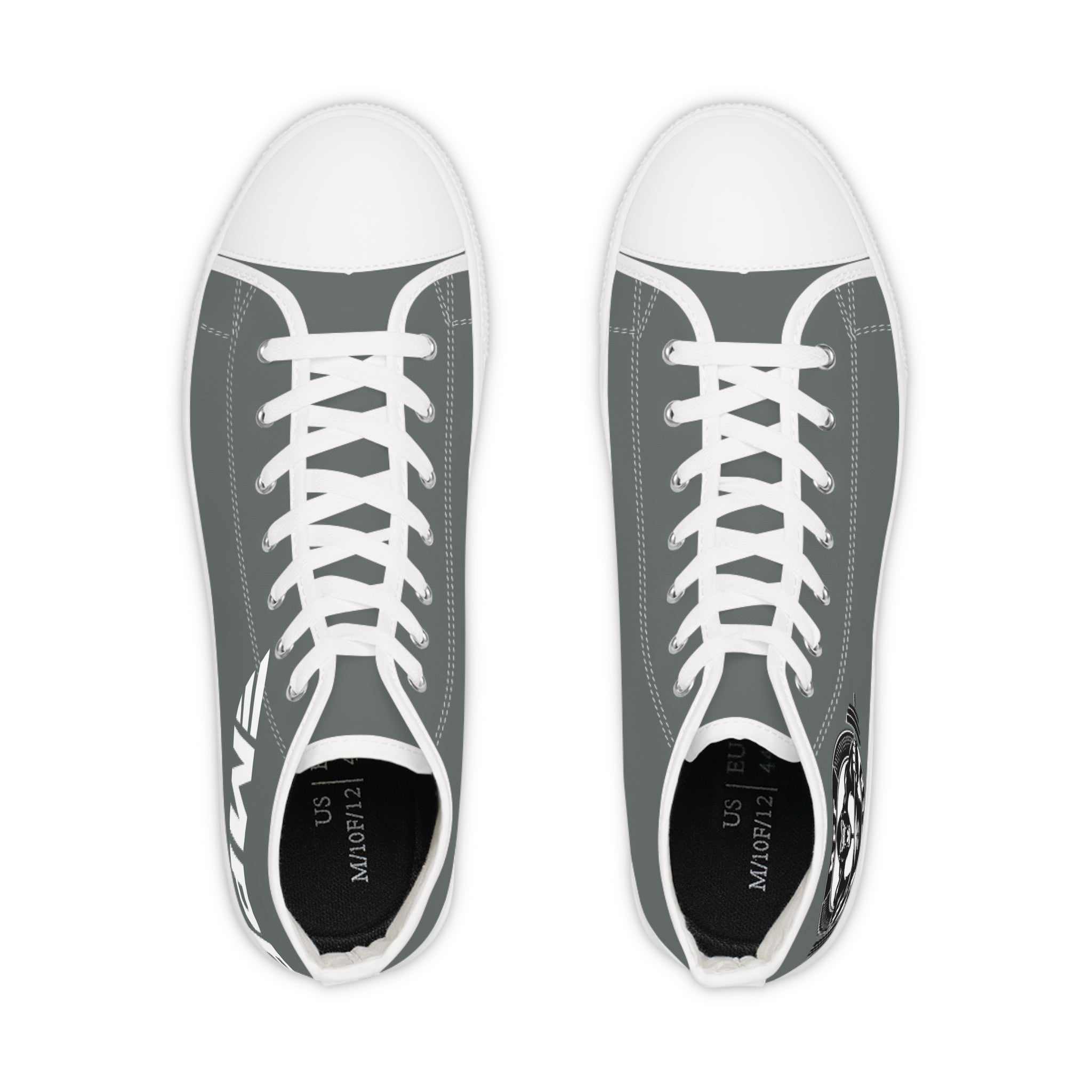 High Top Sneakers — Black Classic Skull Compass Design