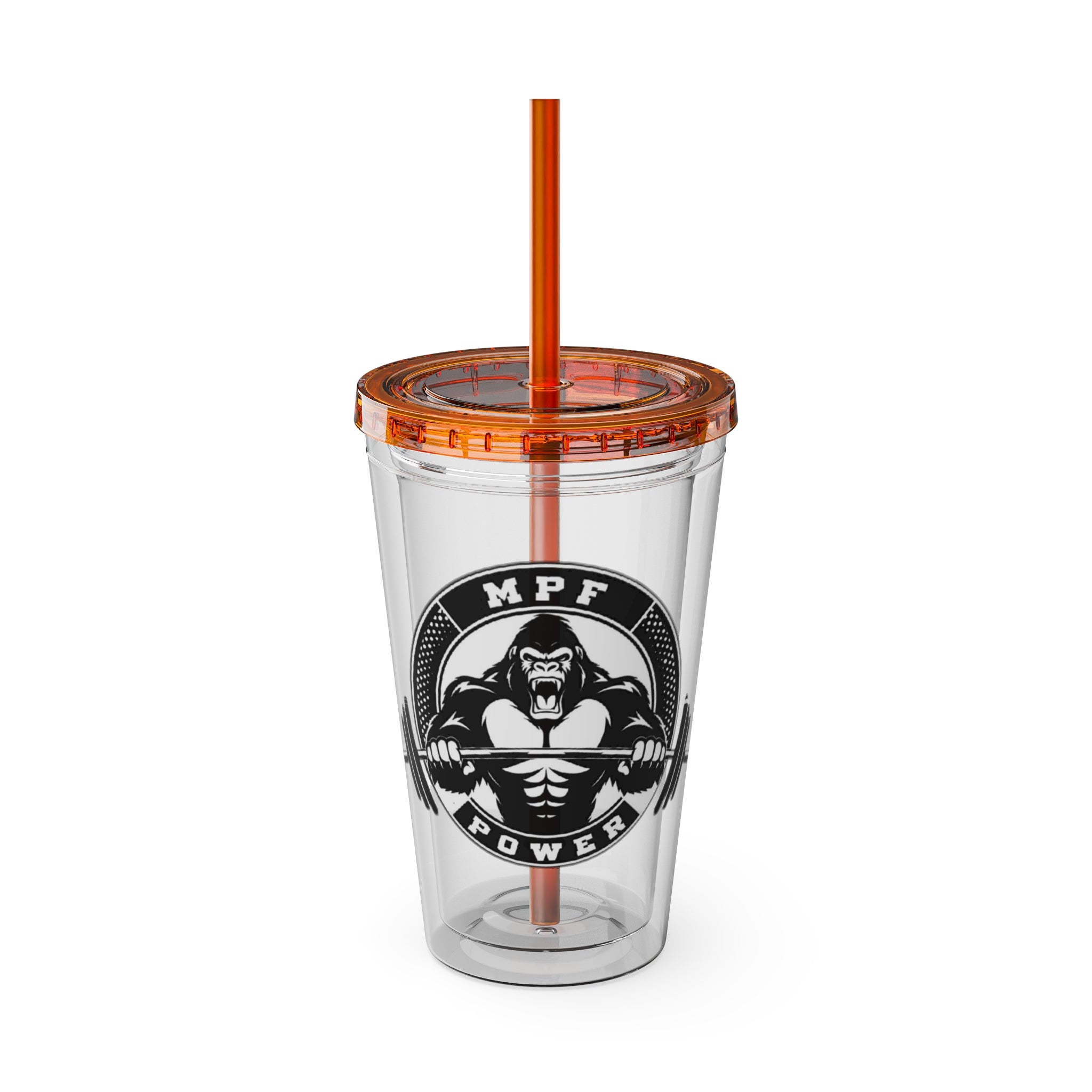 MPF Power Gym Tumbler, Motivational Sports Cup, Workout Gift for Athletes, Reusable Travel Mug, Fitness Drinkware