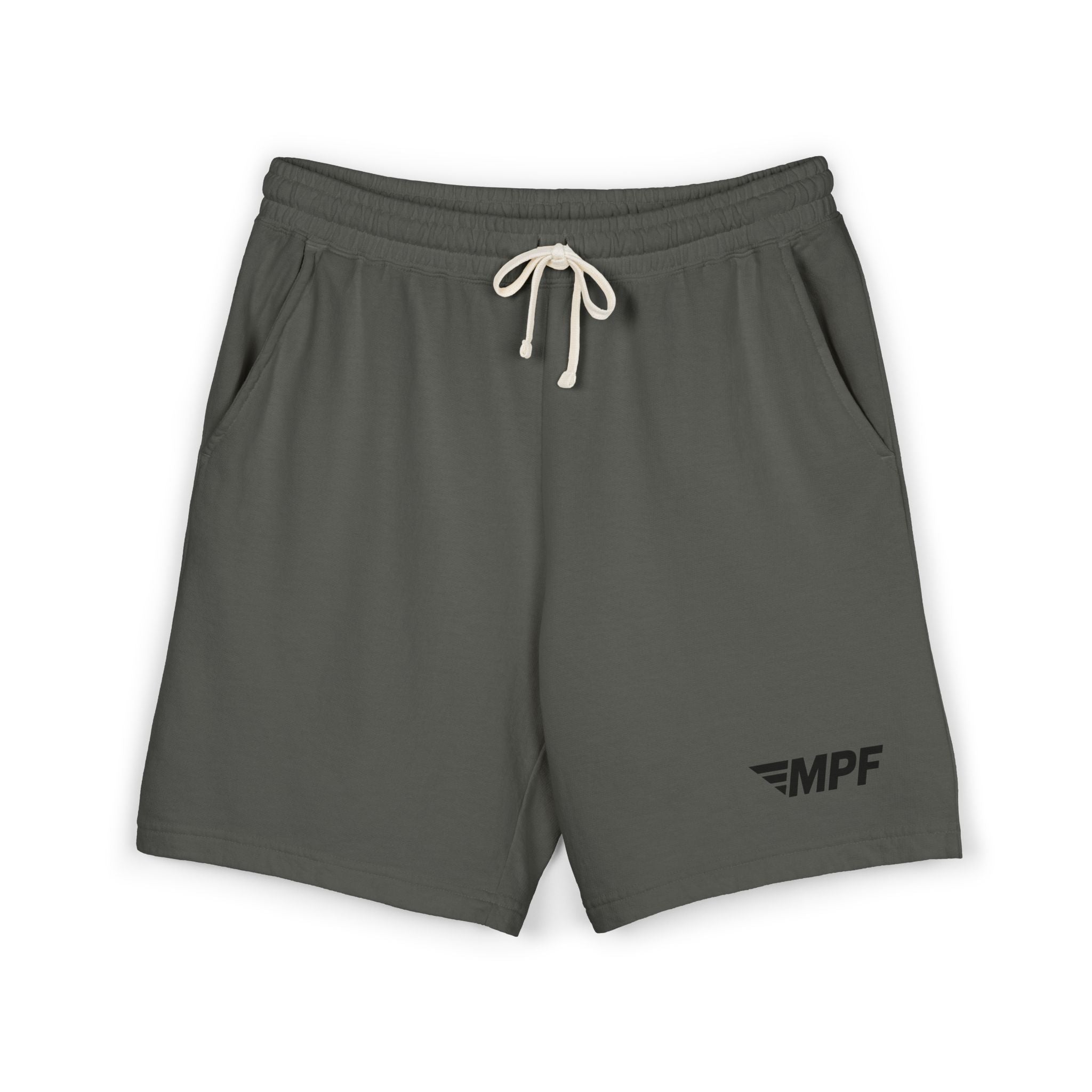 Stripe Lightweight Fleece Sweat Shorts — Minimal Compass Logo Lounge Shorts