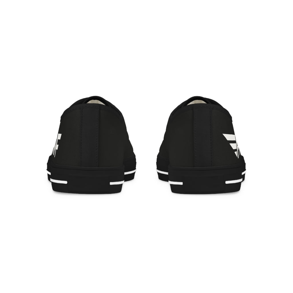 Low Top Sneakers – Black 'EMPF' Graphic Canvas Trainers