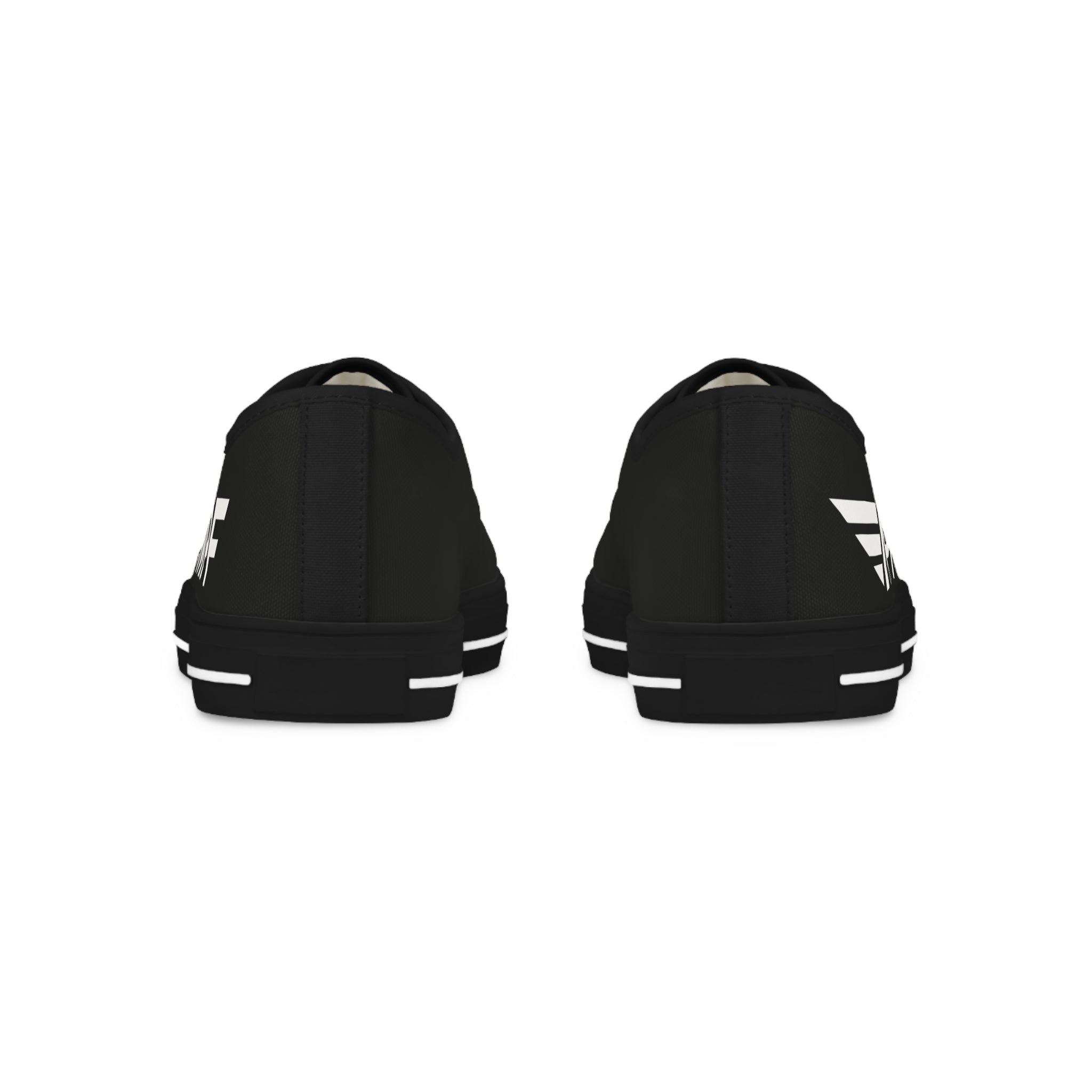 Low Top Sneakers – Black 'EMPF' Graphic Canvas Trainers
