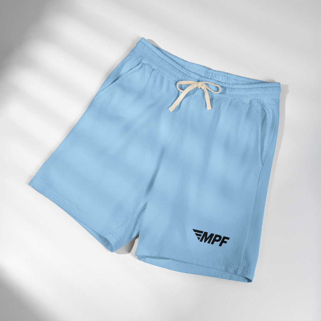 Stripe Lightweight Fleece Sweat Shorts — Minimal Compass Logo Lounge Shorts