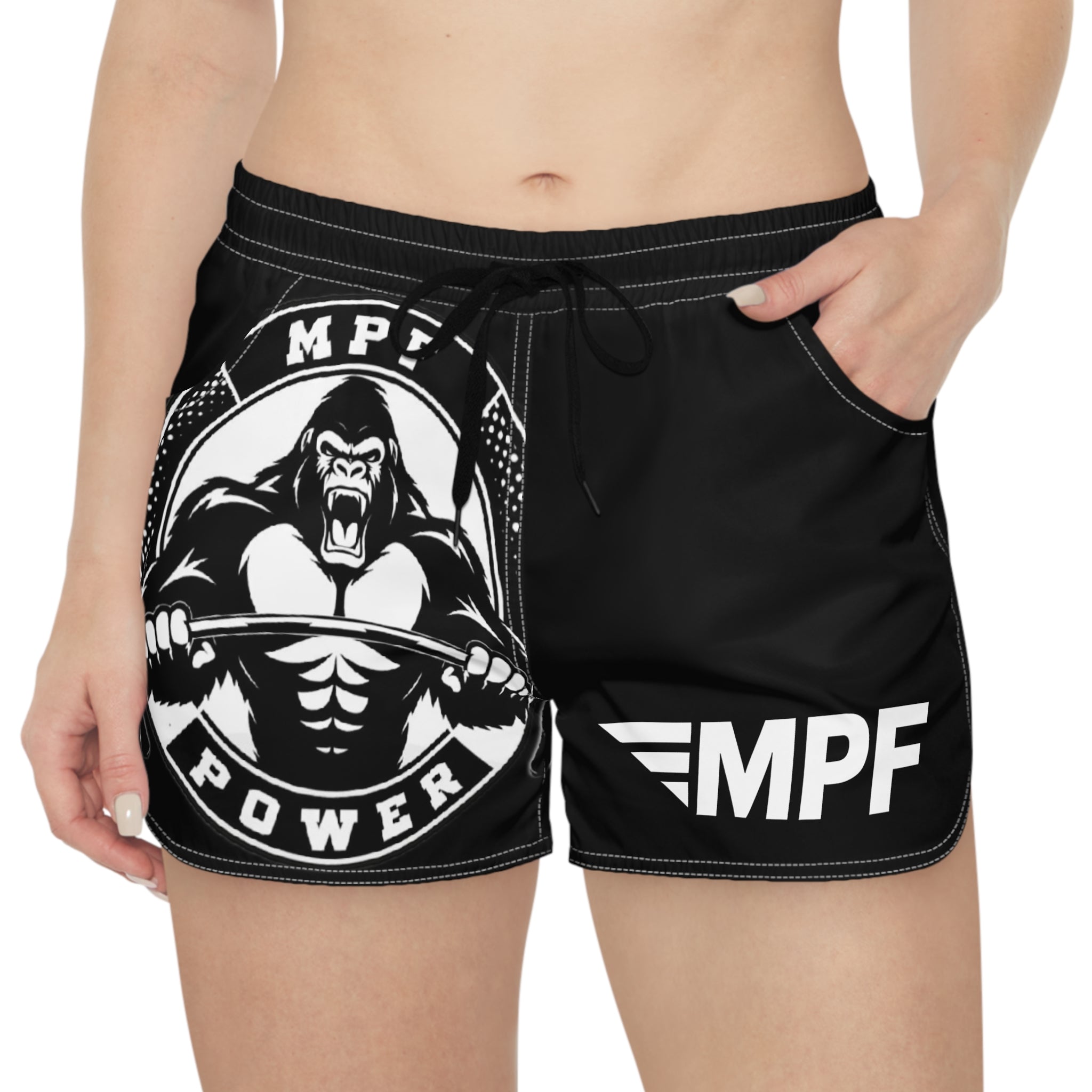 Black MPF Power Women's Casual Gym Shorts - Stylish Workout Wear for Active Lifestyle
