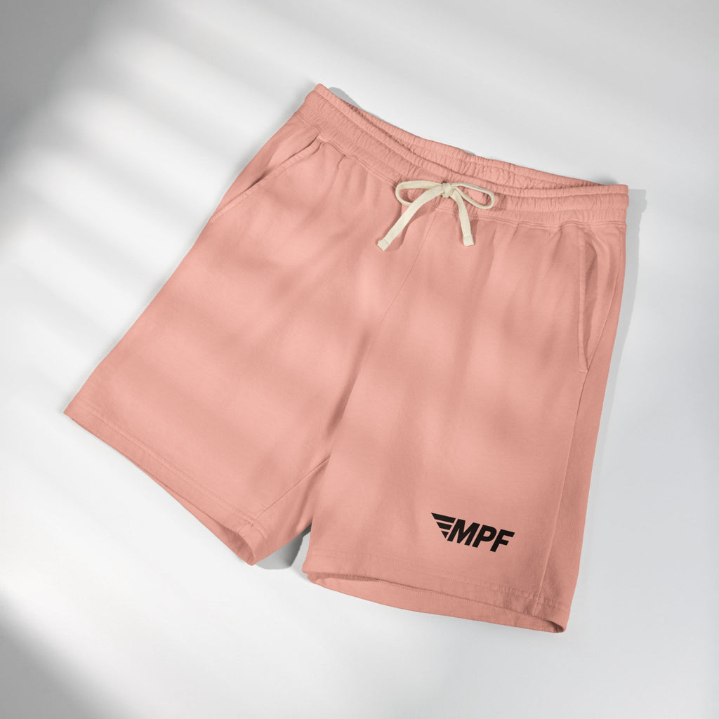 Stripe Lightweight Fleece Sweat Shorts — Minimal Compass Logo Lounge Shorts