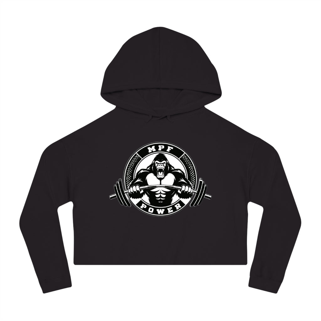 Power & Motivation Women’s Cropped Hooded Sweatshirt - 'No Excuses!' Gym Wear