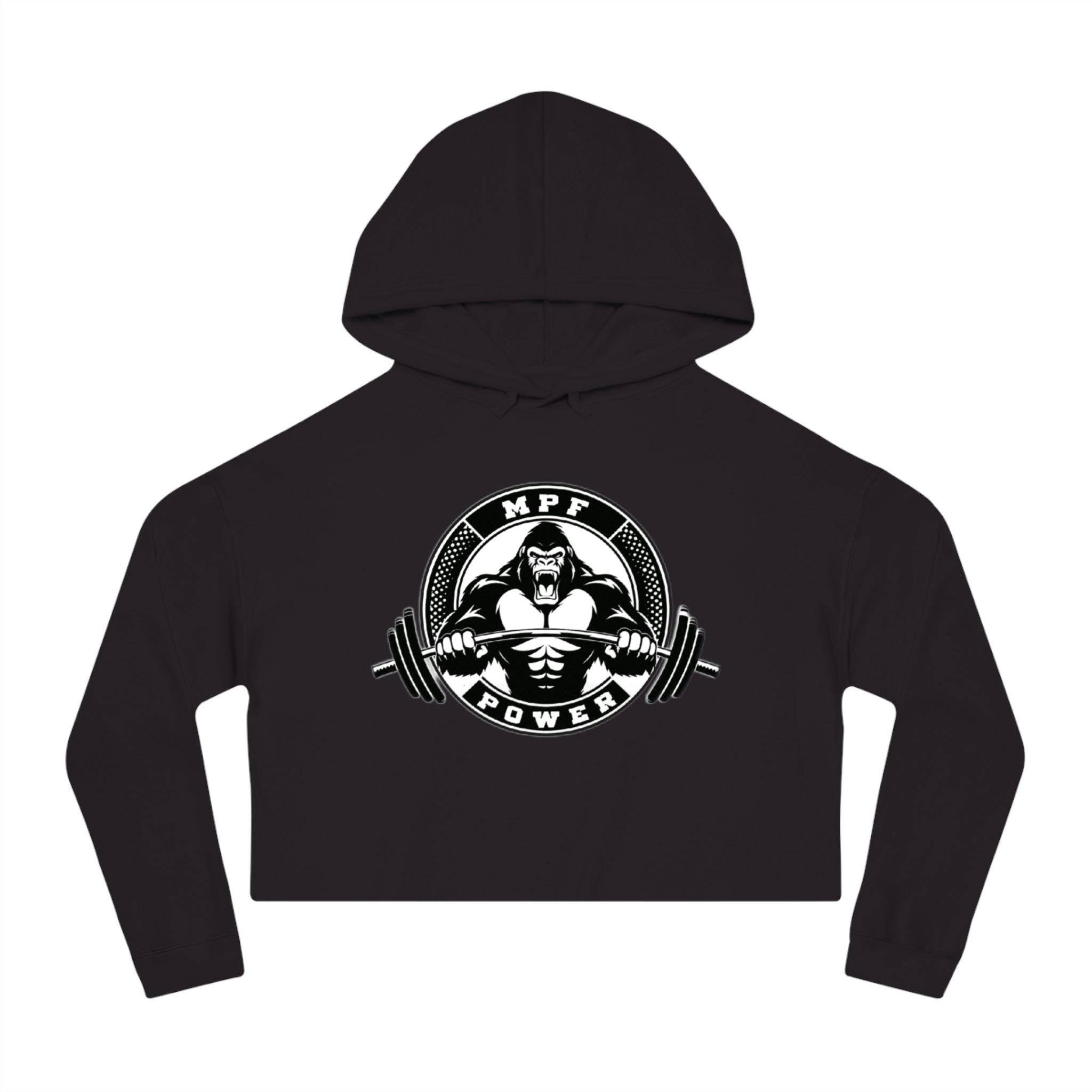 Power & Motivation Women’s Cropped Hooded Sweatshirt - 'No Excuses!' Gym Wear