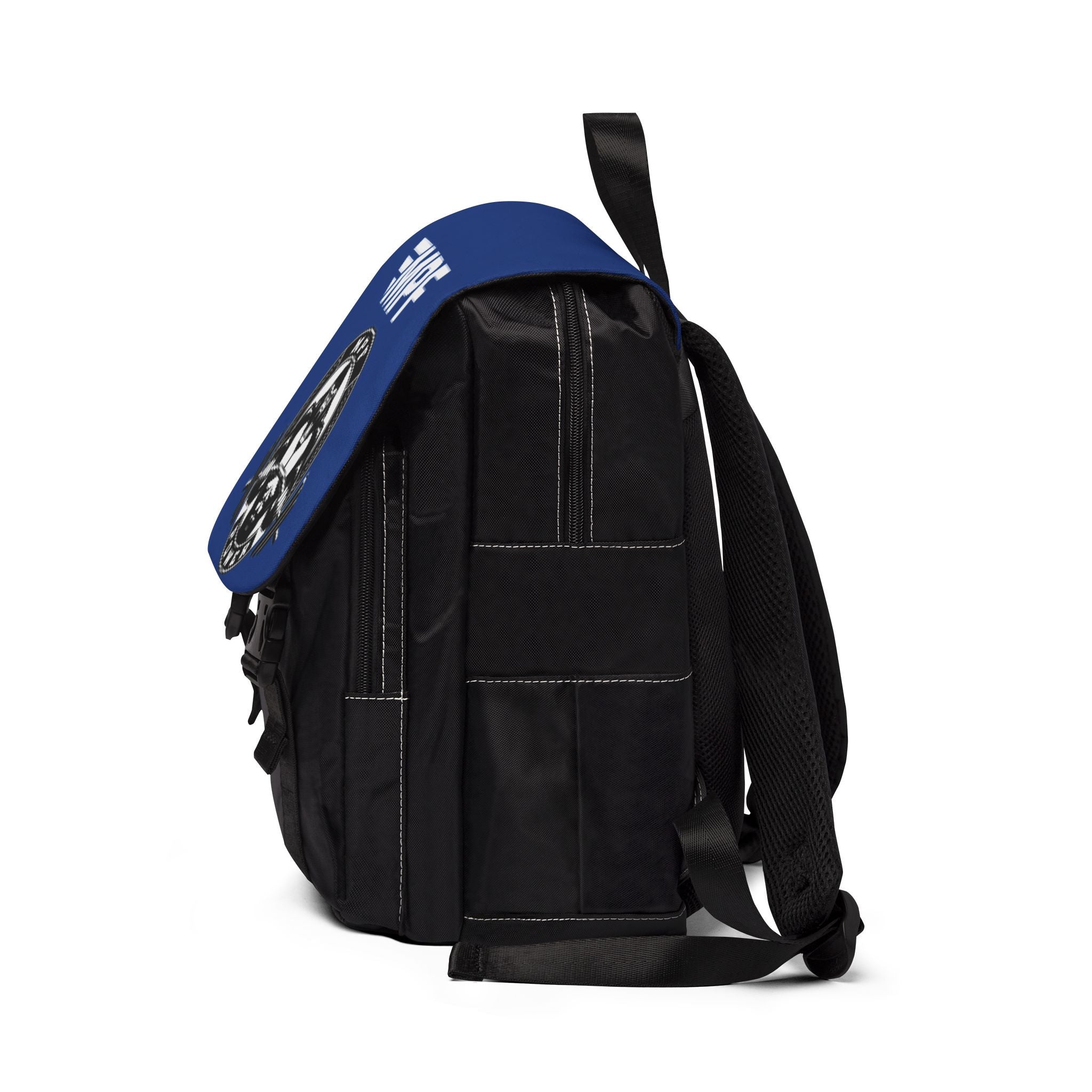 Blue MPF Power Gym Backpack — Weightlifting Gorilla Logo Shoulder Backpack