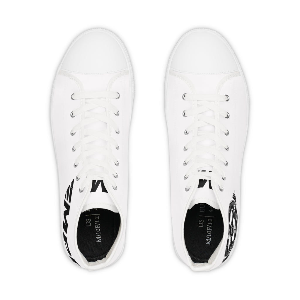 High Top Sneakers — Black Classic Skull Compass Design