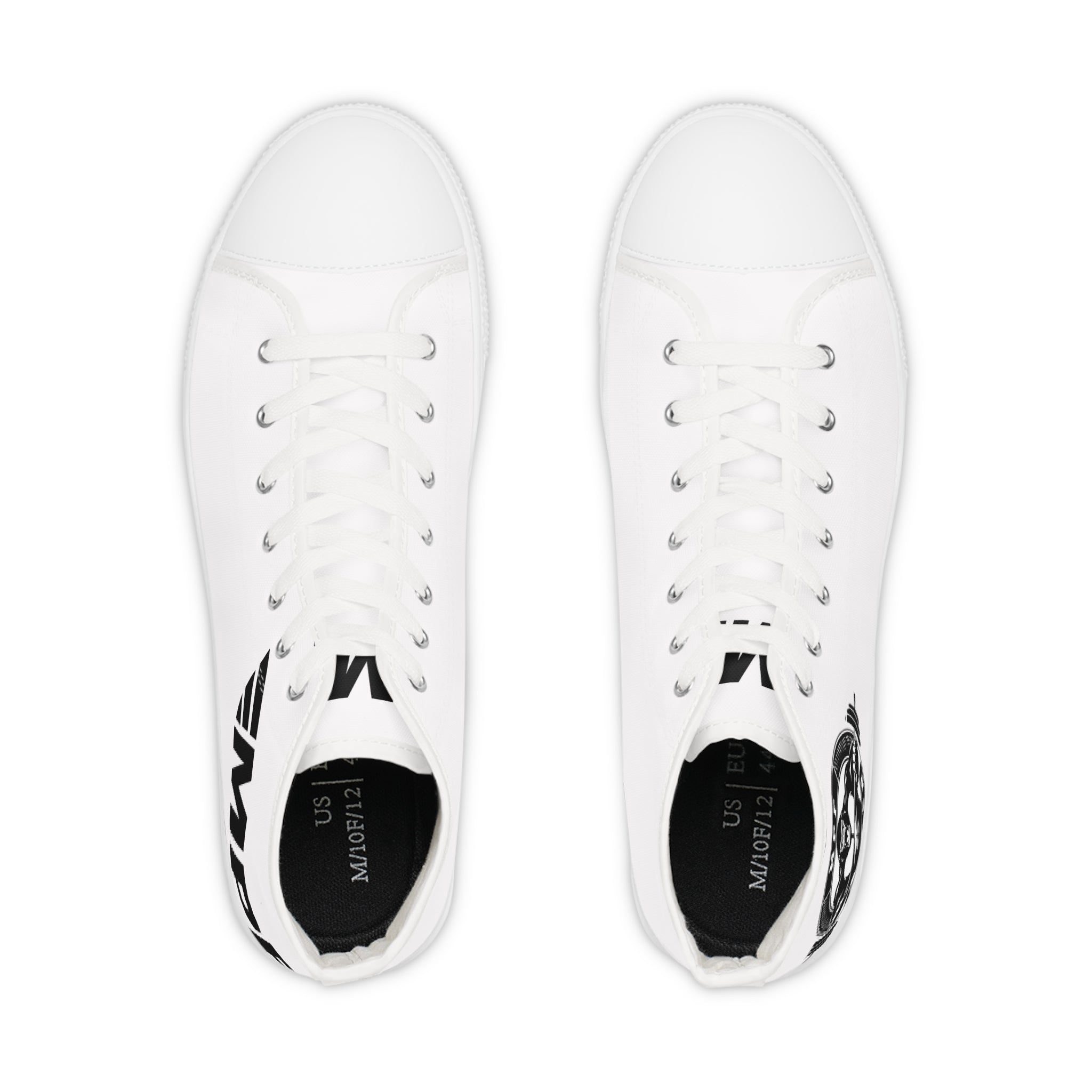 High Top Sneakers — Black Classic Skull Compass Design