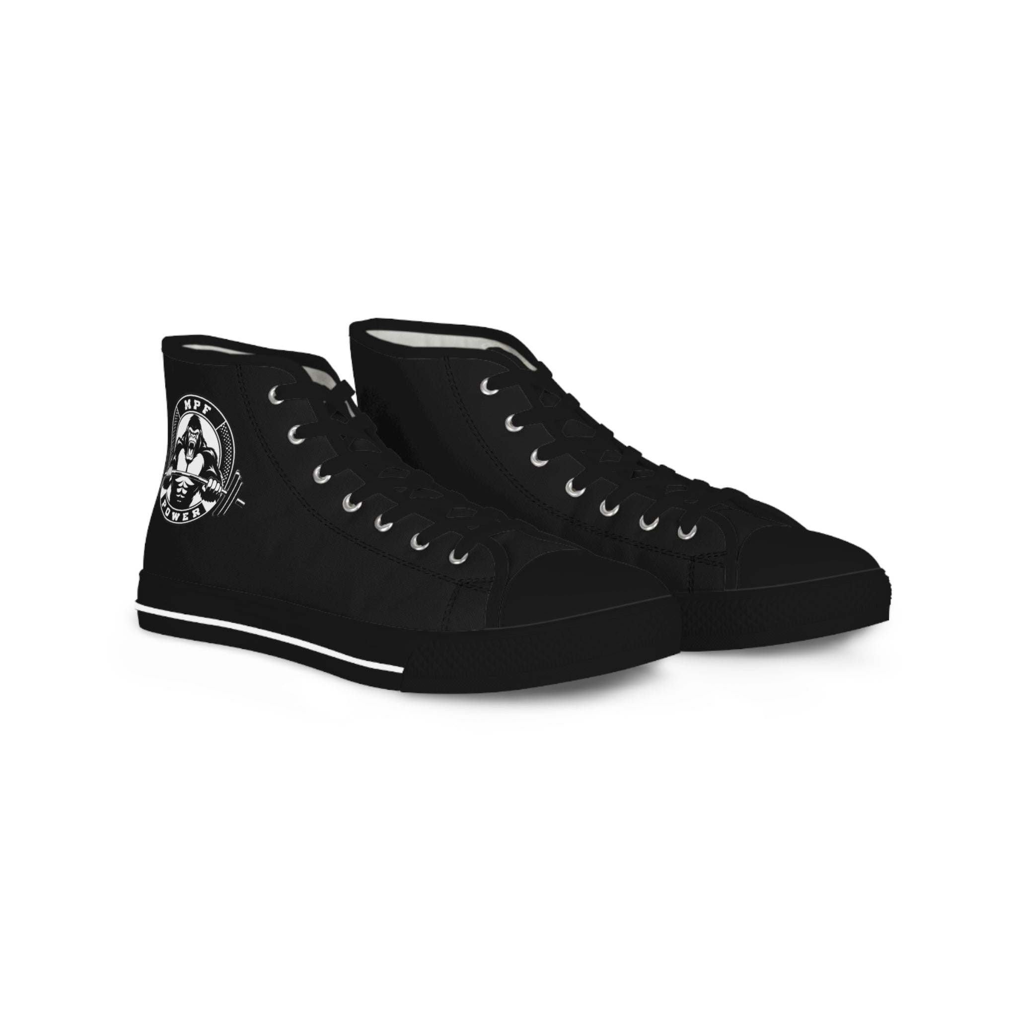 High Top Sneakers — Black Classic Skull Compass Design