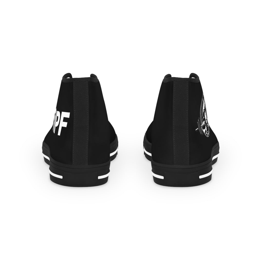 High Top Sneakers — Black Classic Skull Compass Design