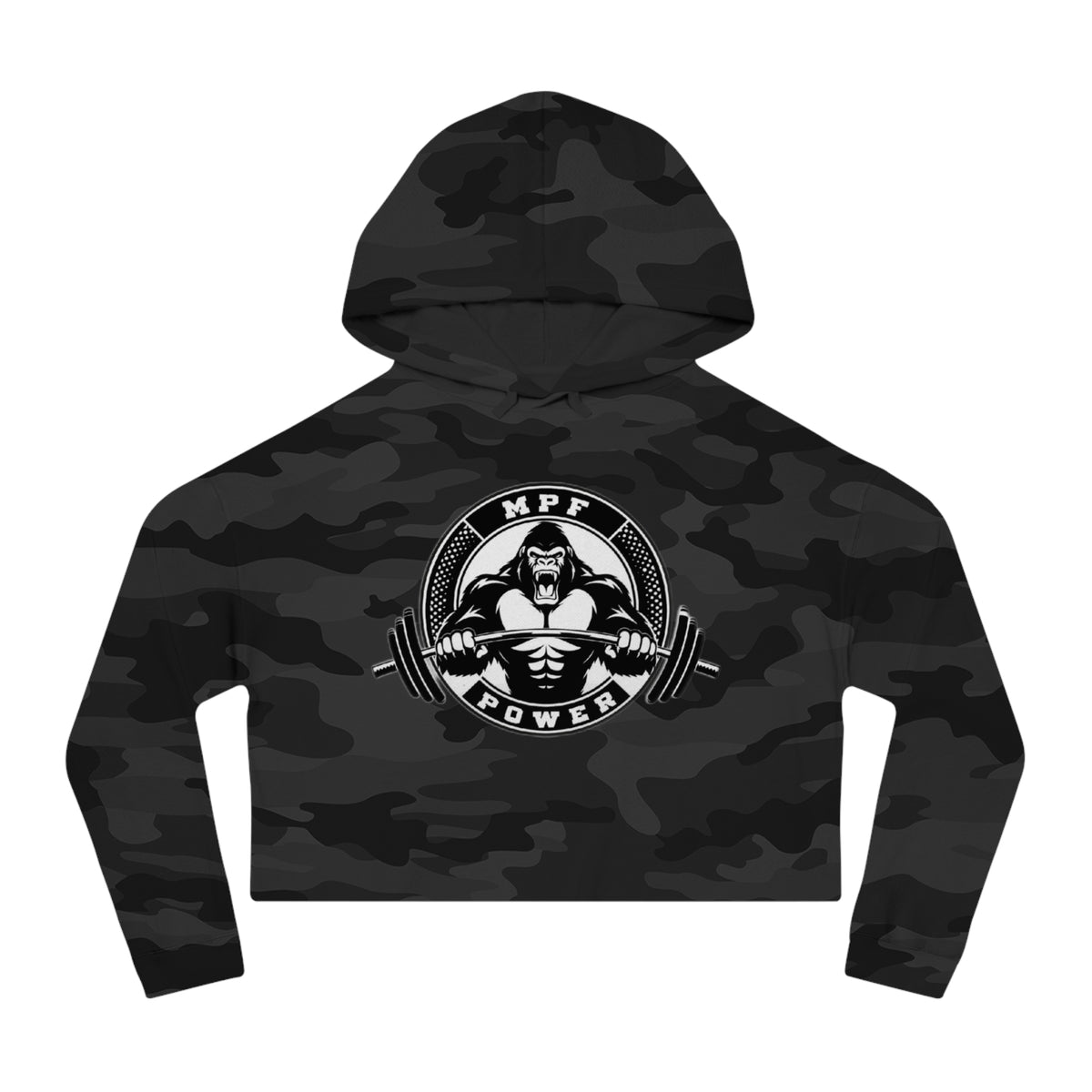 Power & Motivation Women’s Cropped Hooded Sweatshirt - 'No Excuses!' Gym Wear