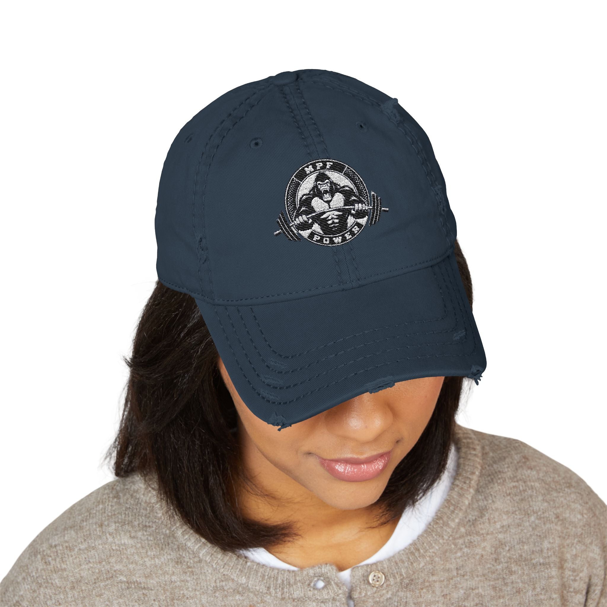 Vintage Distressed Dad Hat with Embroidery - Perfect for Fitness Enthusiasts