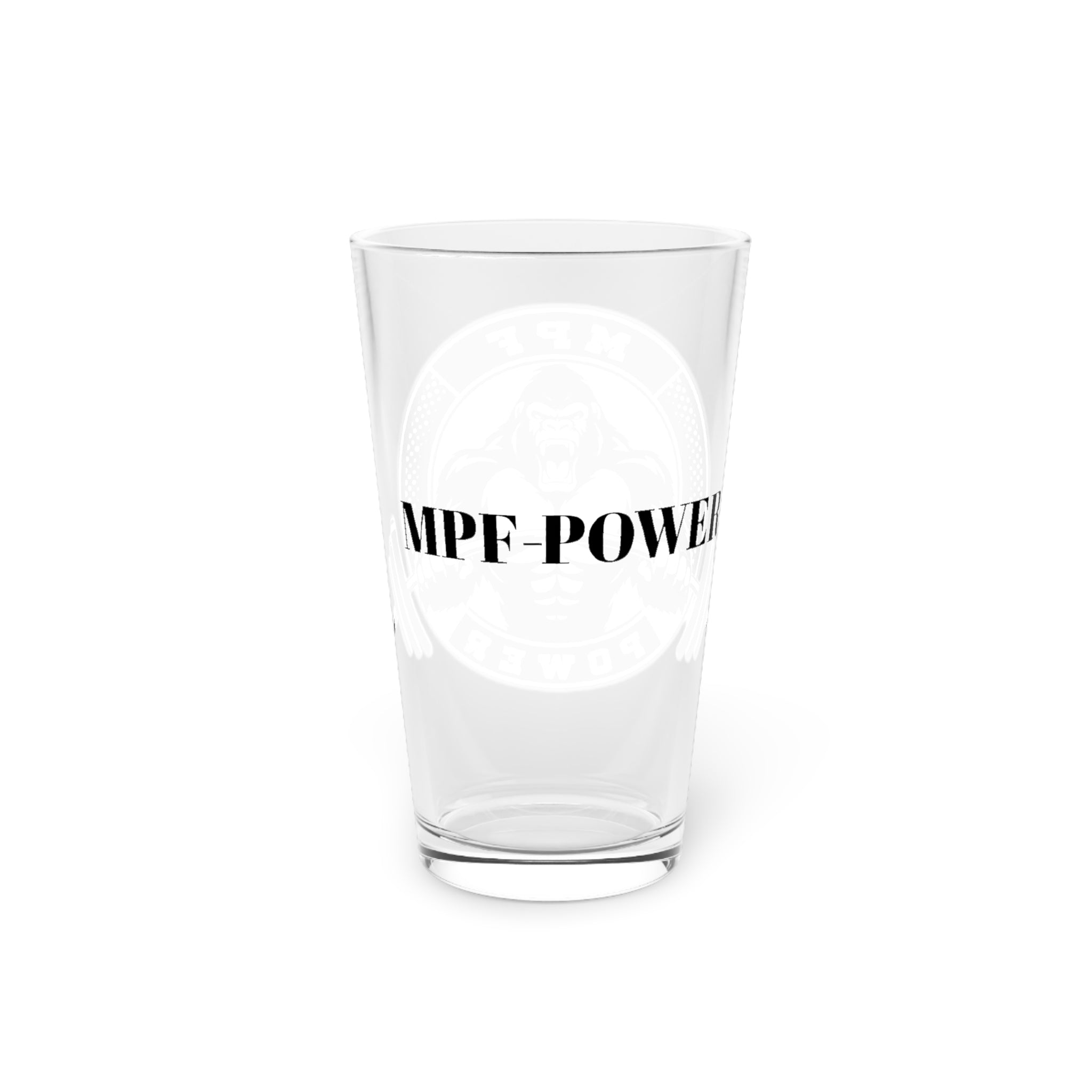 Power Muscle Pint Glass, 16oz - Fitness Gift for Gym Lovers, Workout Enthusiasts, Powerlifting Occasion, Unique Barware