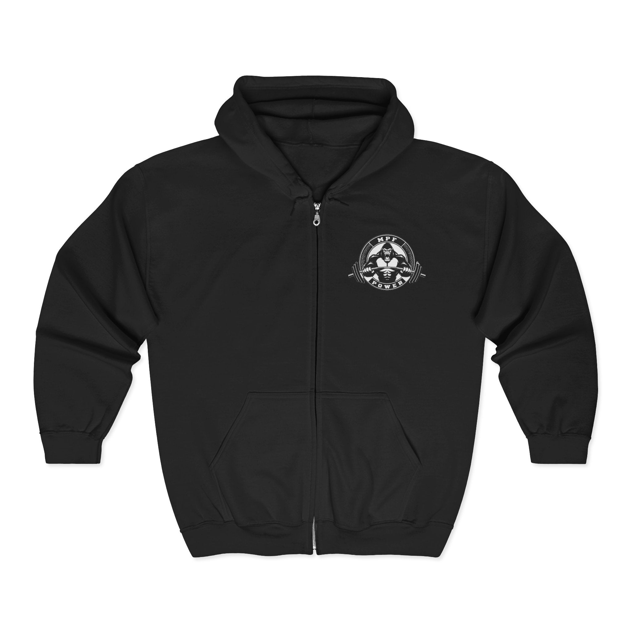 Mind Power Focus Zip Hoodie, Inspirational Sweatshirt, Gift for Motivation, Gym Wear, Unisex Activewear, Wellbeing Apparel