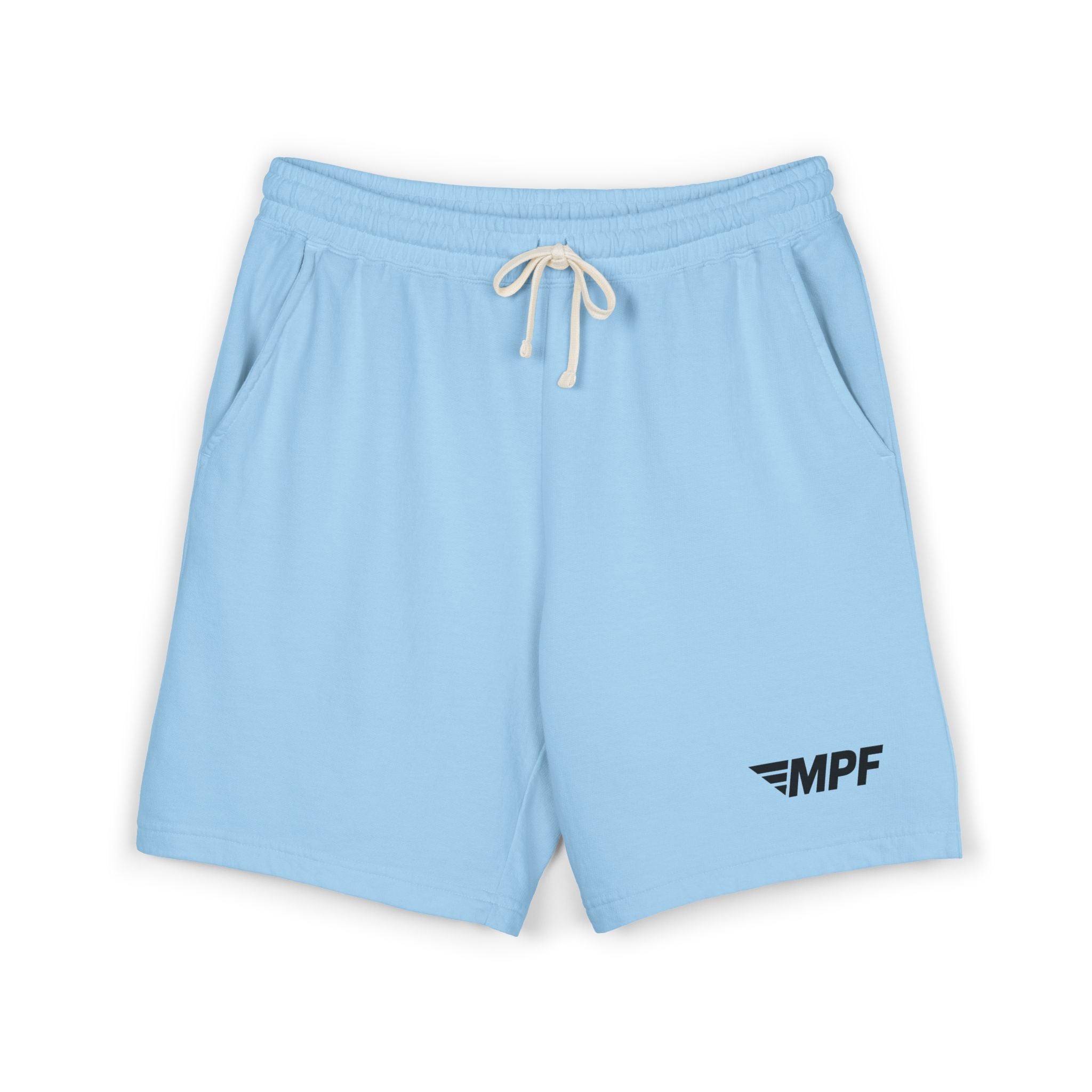 Stripe Lightweight Fleece Sweat Shorts — Minimal Compass Logo Lounge Shorts
