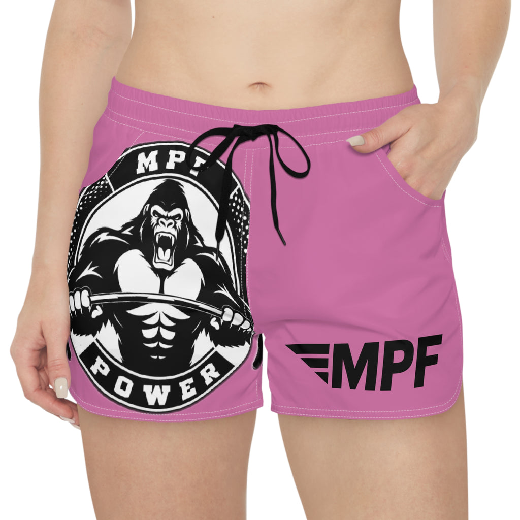 Pink MPF Power Women's Casual Gym Shorts - Stylish Workout Wear for Active Lifestyle