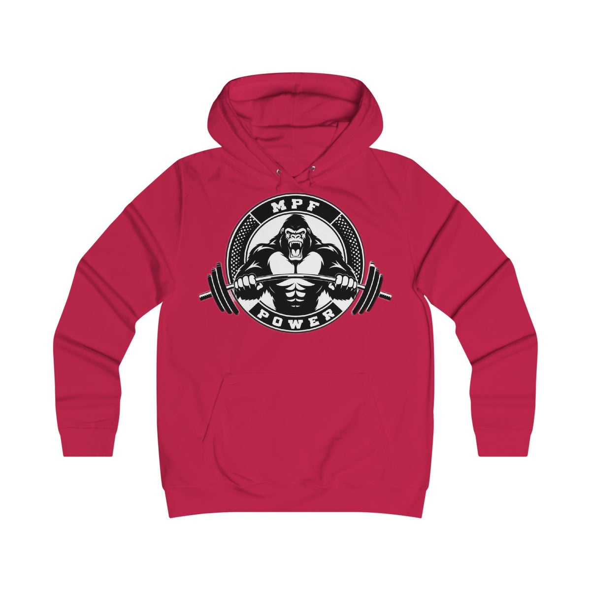 Gym Gorilla Hoodie — 'MPF Power' Weightlifting Hooded Sweatshirt with BACK: DOMINATE