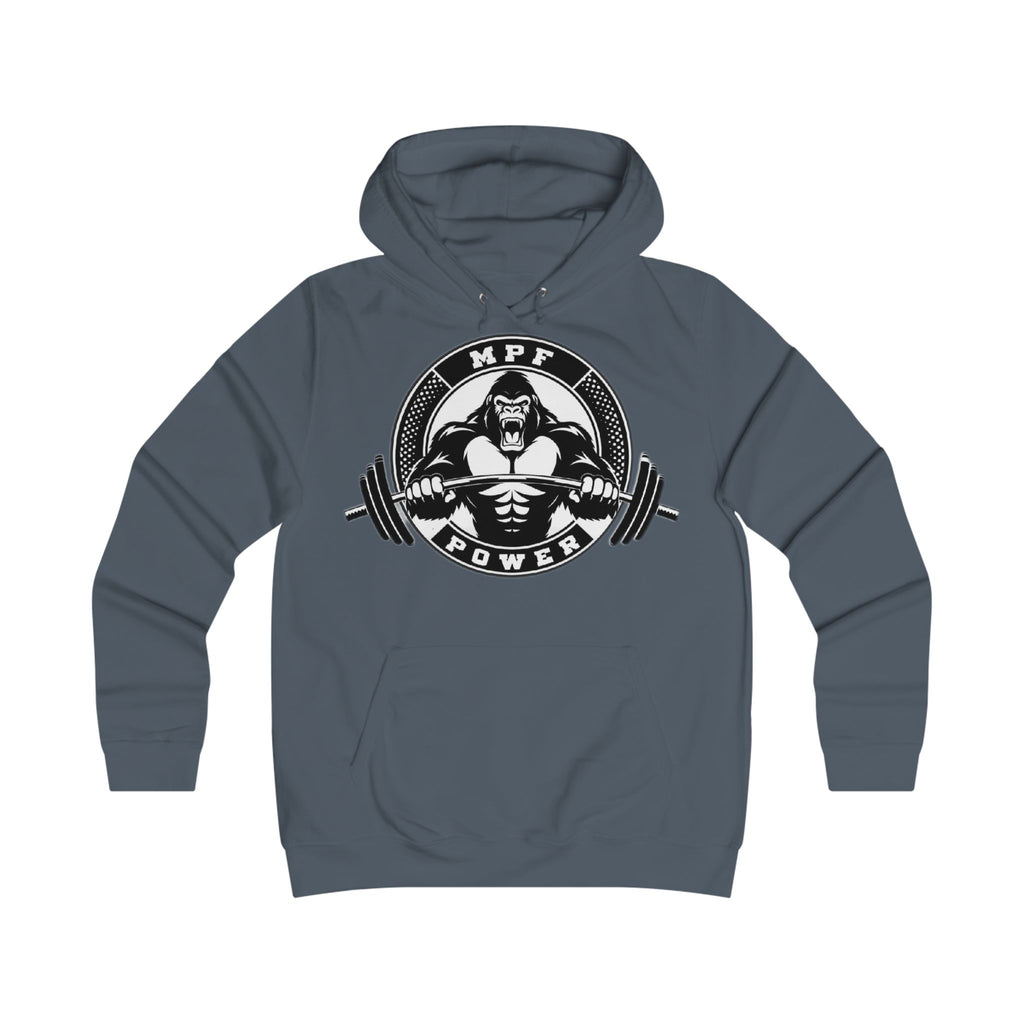 Gym Gorilla Hoodie — 'MPF Power' Weightlifting Hooded Sweatshirt with BACK: DOMINATE