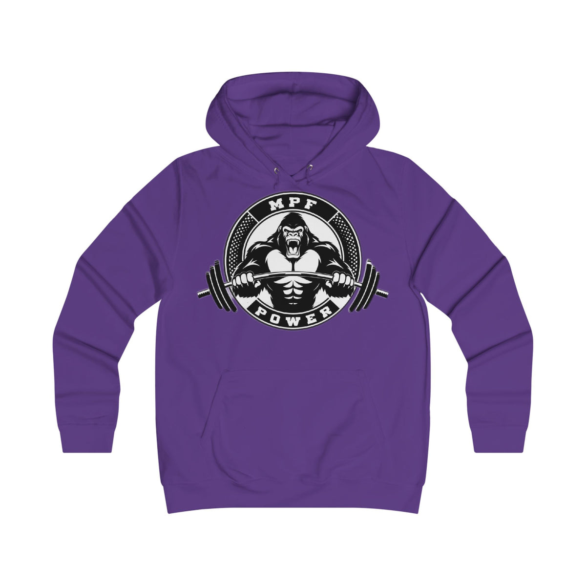 Gym Gorilla Hoodie — 'MPF Power' Weightlifting Hooded Sweatshirt with BACK: DOMINATE