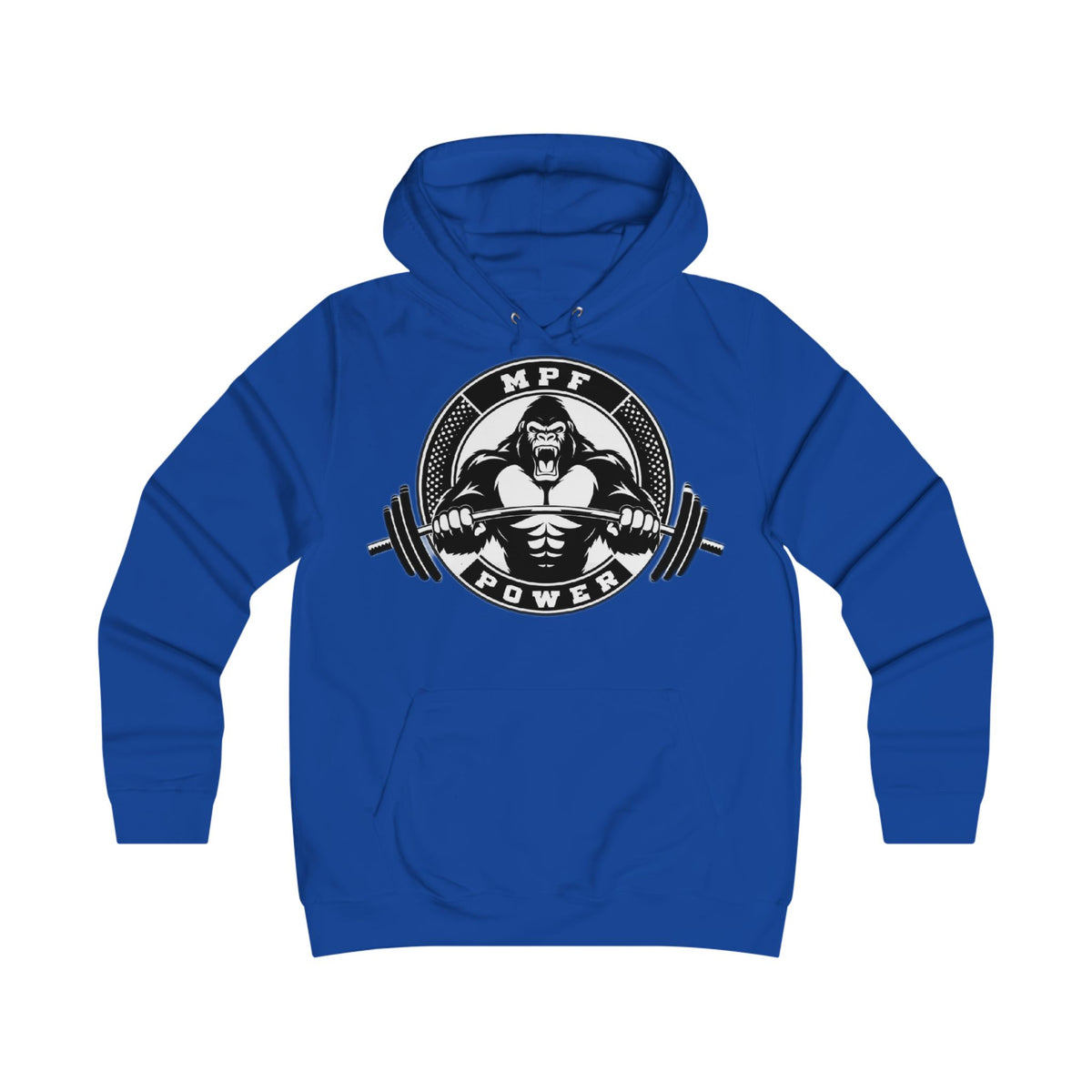 Gym Gorilla Hoodie — 'MPF Power' Weightlifting Hooded Sweatshirt with BACK: DOMINATE