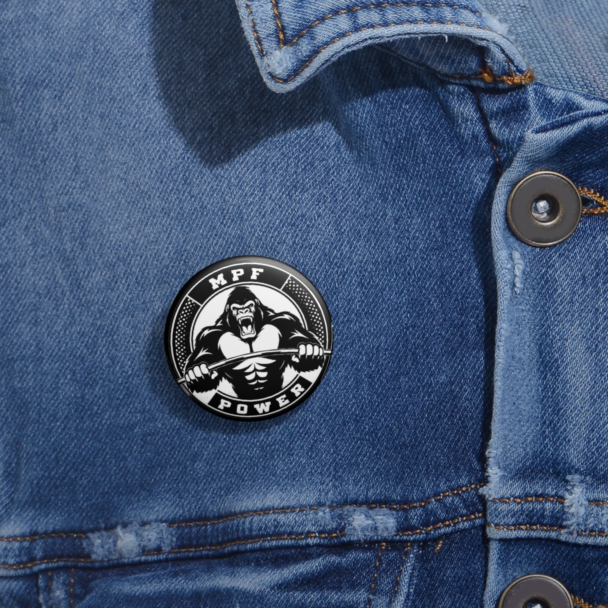 Gorilla Power Pin Button — MPF Power Gym Badge