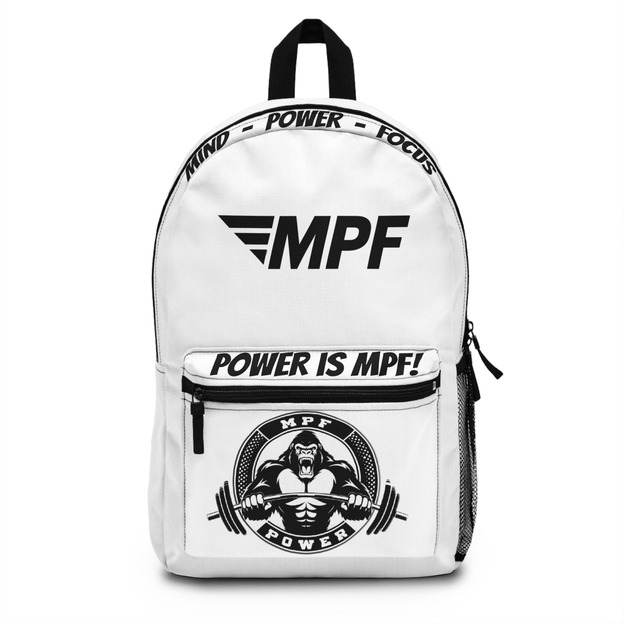 White Backpack, Gym Bag, Workout Pack, Fitness Gear, Strength Training Tote