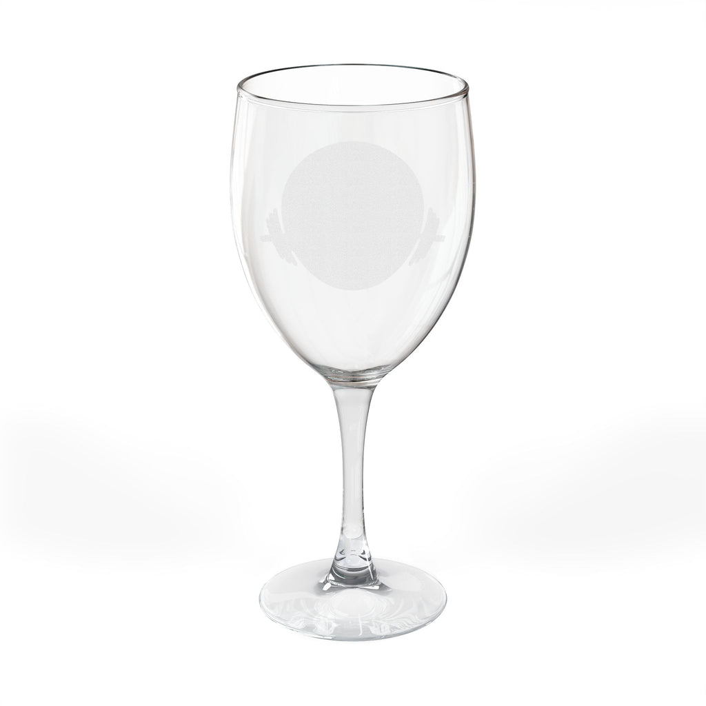 Engraved 10.5oz Wine Glass — Subtle Nautical Anchor Emblem