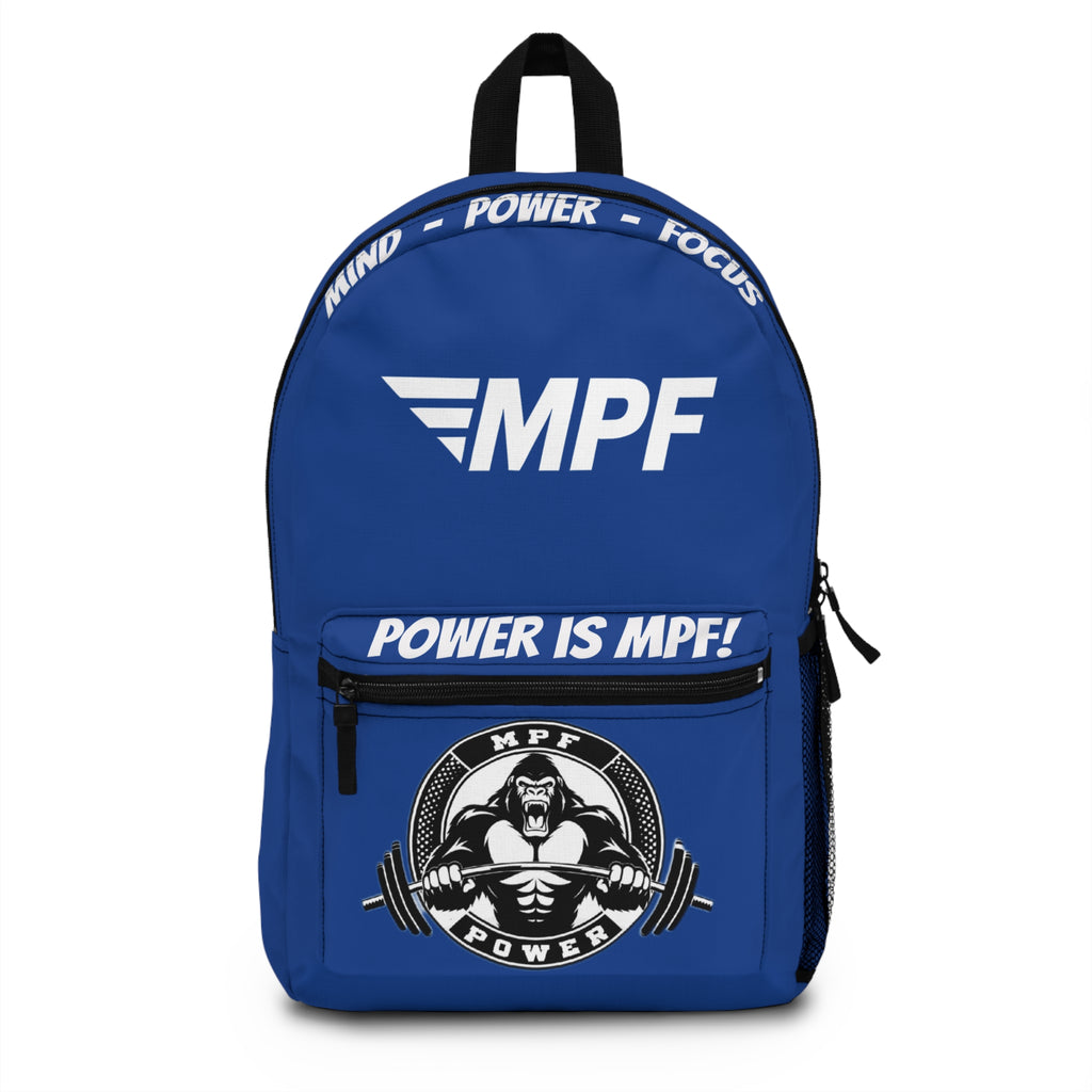 Blue Powerlifting Backpack, Gym Bag, Workout Pack, Fitness Gear, Strength Training Tote