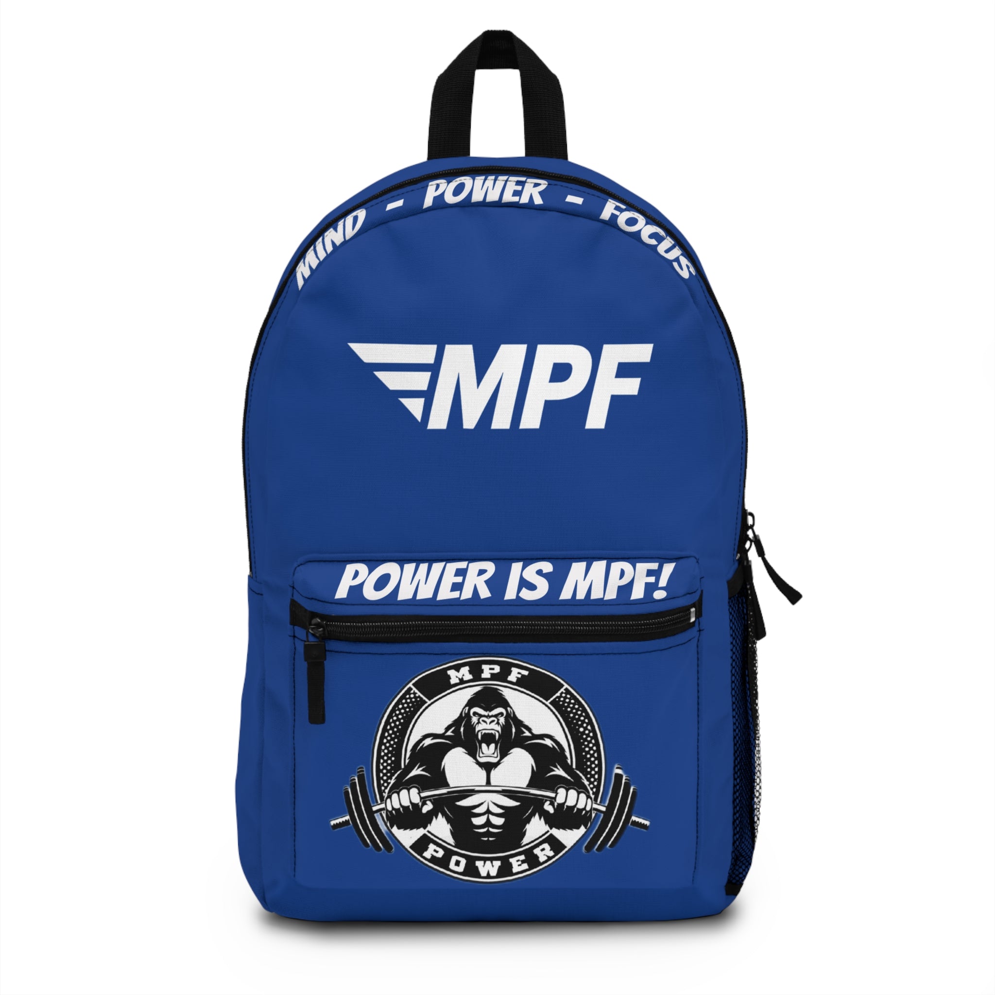 Blue Powerlifting Backpack, Gym Bag, Workout Pack, Fitness Gear, Strength Training Tote