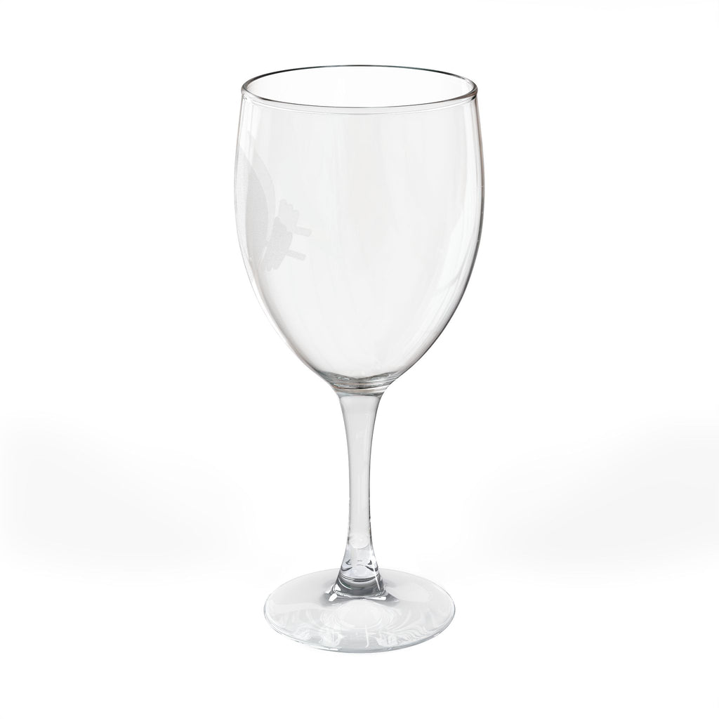 Engraved 10.5oz Wine Glass — Subtle Nautical Anchor Emblem