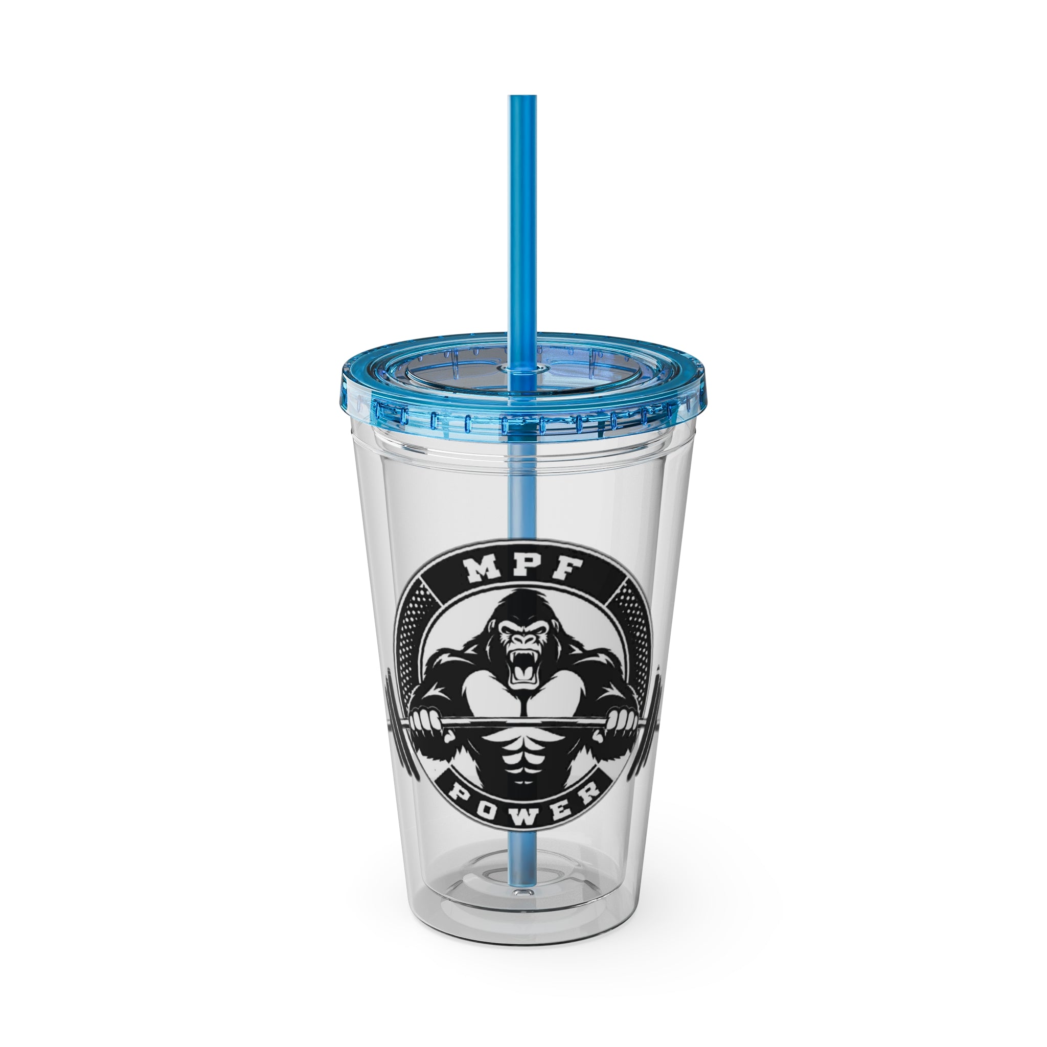 MPF Power Gym Tumbler, Motivational Sports Cup, Workout Gift for Athletes, Reusable Travel Mug, Fitness Drinkware