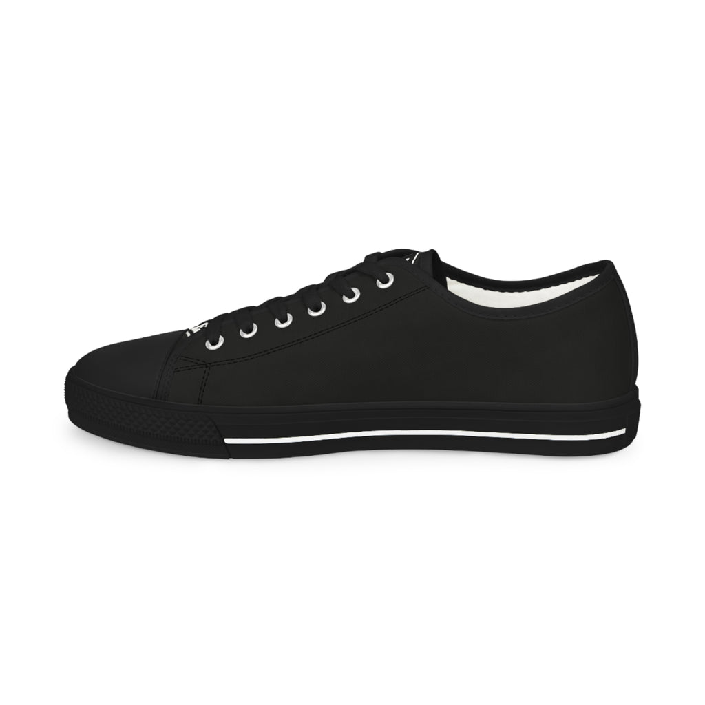 Low Top Sneakers – Black 'EMPF' Graphic Canvas Trainers