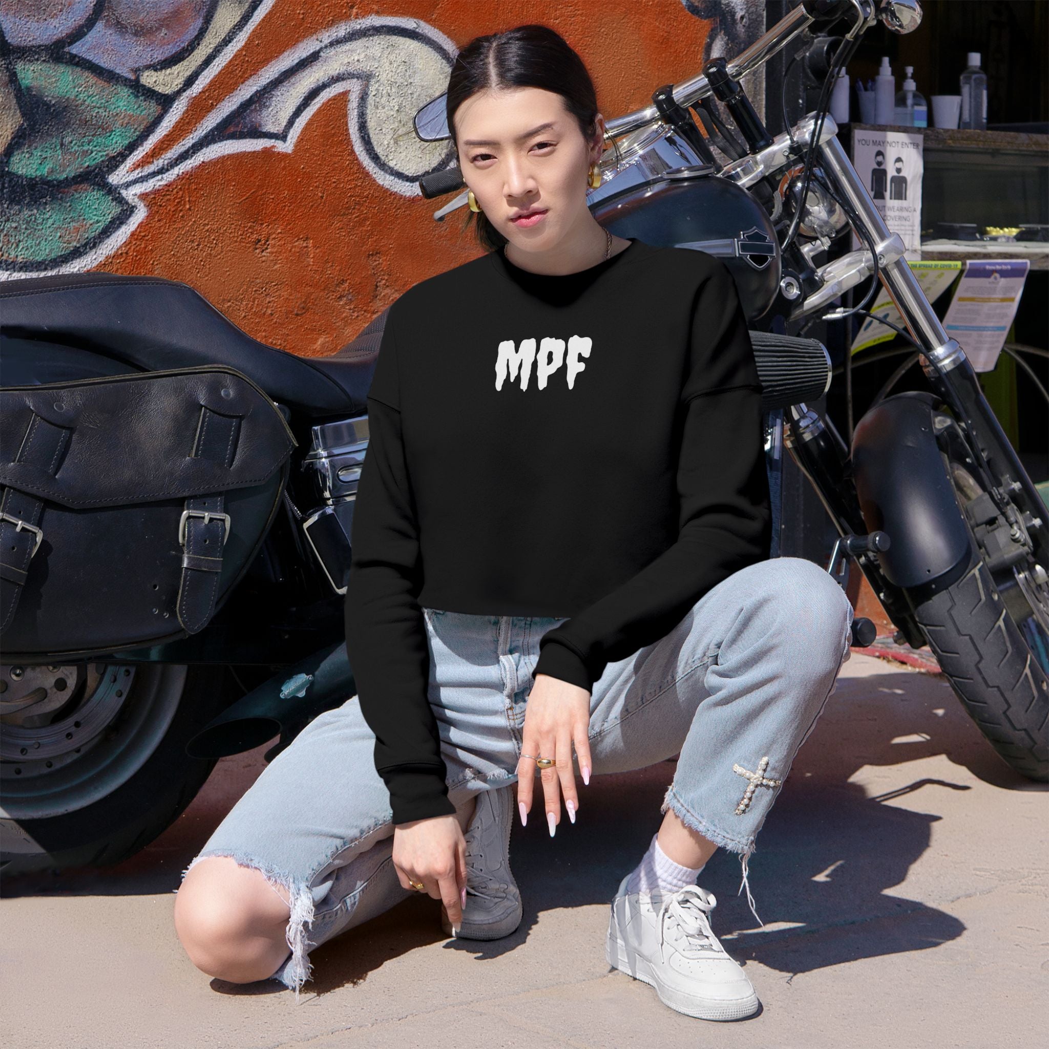 Empowered Women's Cropped Sweatshirt - Motivational Fitness Apparel