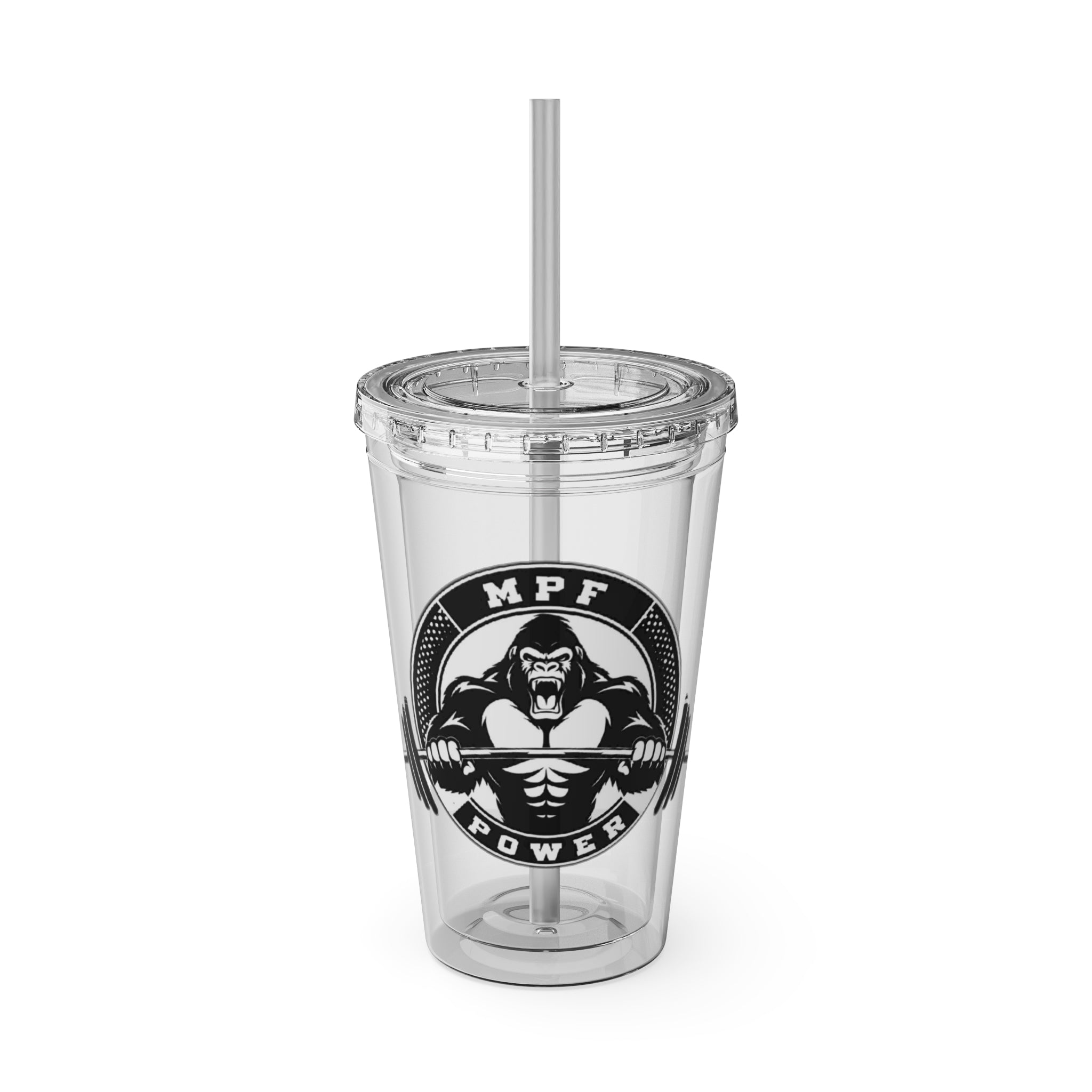 MPF Power Gym Tumbler, Motivational Sports Cup, Workout Gift for Athletes, Reusable Travel Mug, Fitness Drinkware